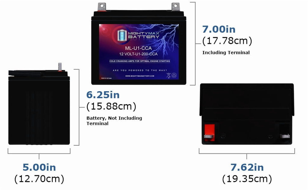 ML-U1 12V 200CCA Battery Replacement for Golf Cart