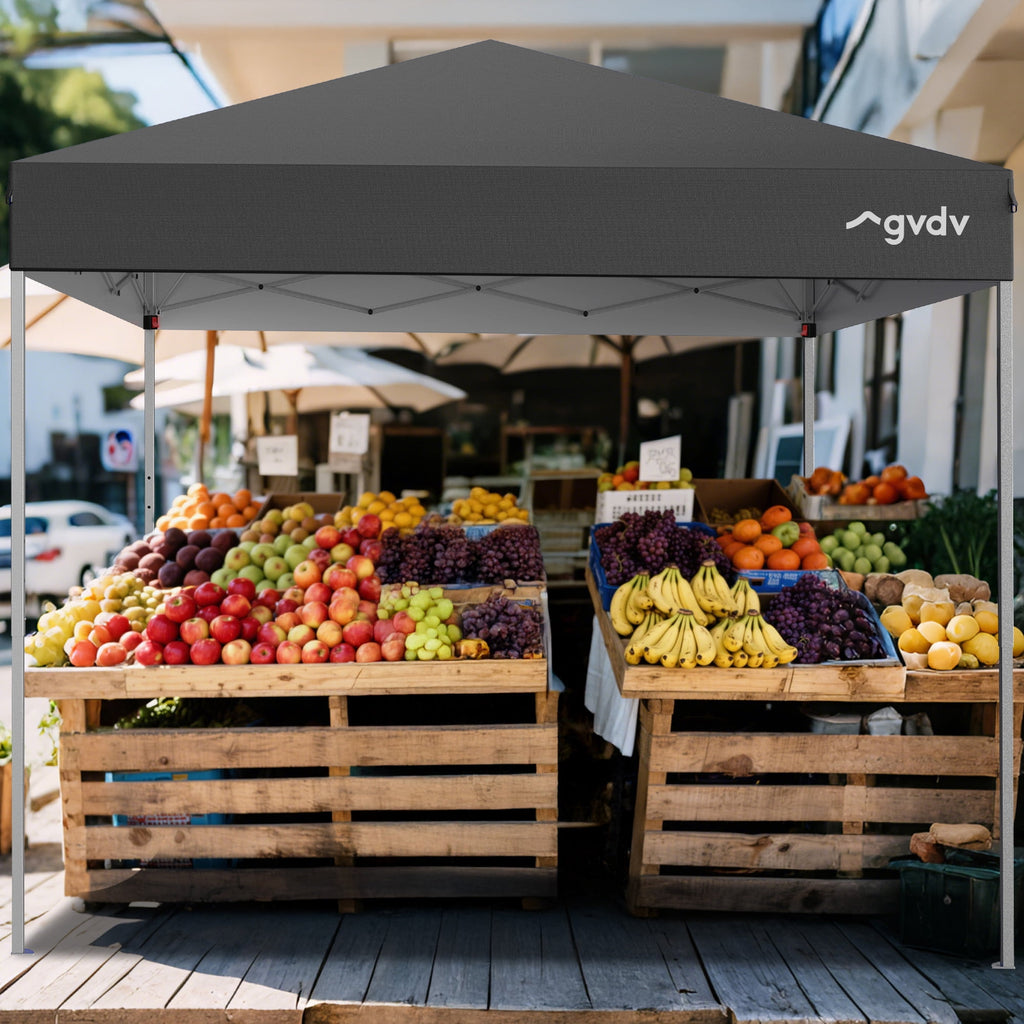 GVDV Canopy Tent, 10x10 ft Easy Pop up Outdoor Canopy Tent, Portable Straight Leg Gazebo Instant Canopy, Blue