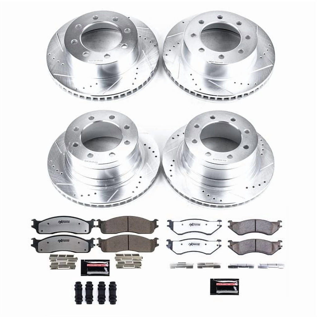 PowerStop Front and Rear Z36 Truck & Tow Carbon-Fiber Ceramic Brake Pad and Drilled and Slotted Rotor Kit Fits: DODGE Select Models K5468-36