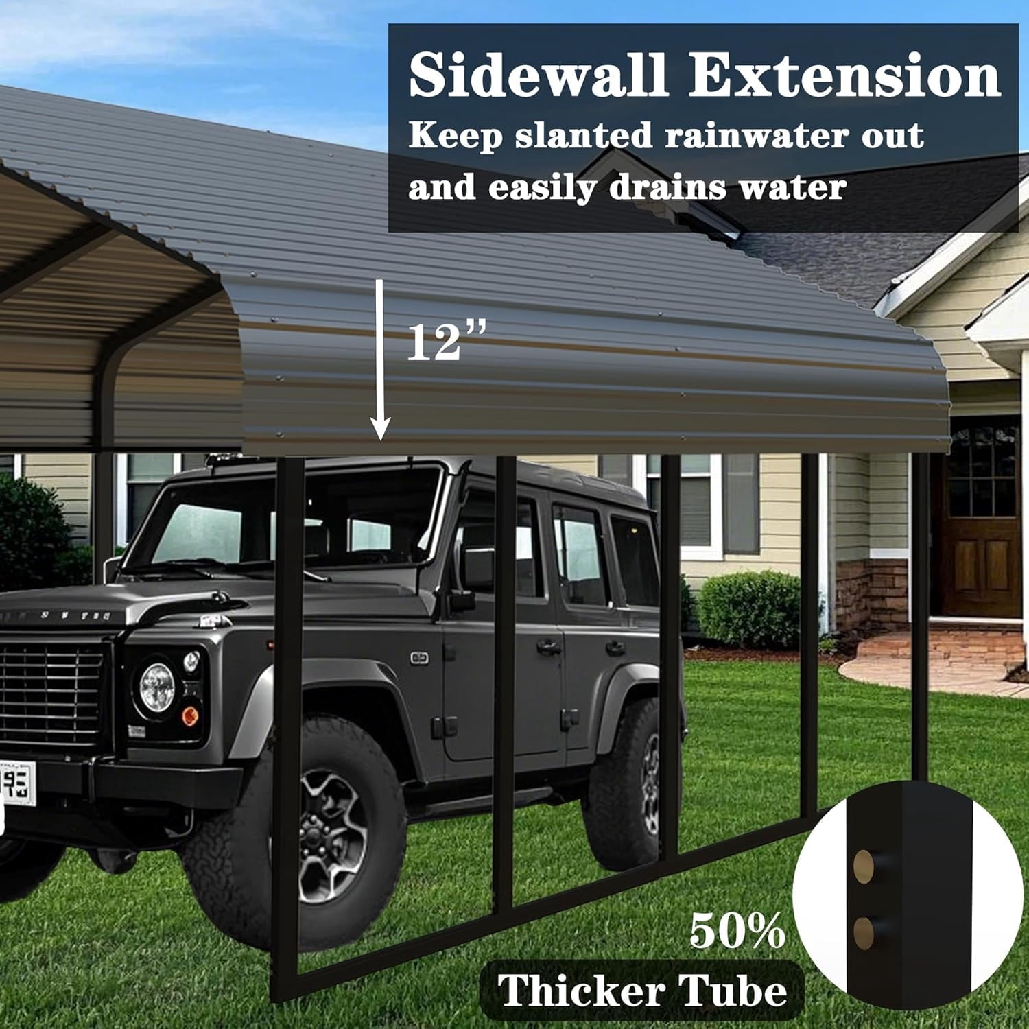 Heavy-Duty 10x20 ft Carport Garage, All-Weather Protection for RV, Boat, Car & Truck, Portable Shelter with Wind & Rust Resistance