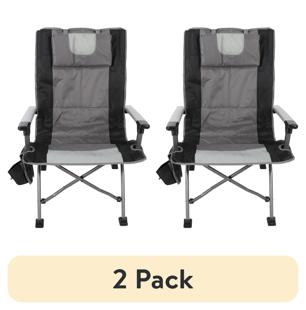 Ozark Trail High Back Camping Chair, Pink with Cupholder, Pocket, and Headrest, Adult