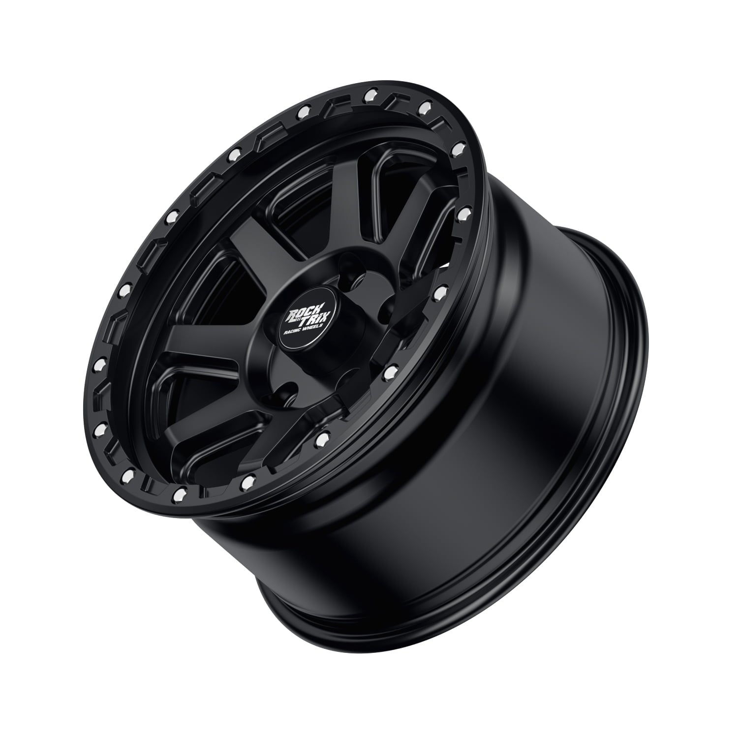 RockTrix RT116 17 inch Wheel Compatible with Jeep Wrangler JK JL 17x9 5x5 Wheels (-12mm Offset, 4.5in Backspace) 5x5 PCD, 71.5mm Bore, Gunmetal Gray Wheels, Also fits Gladiator JT Rims