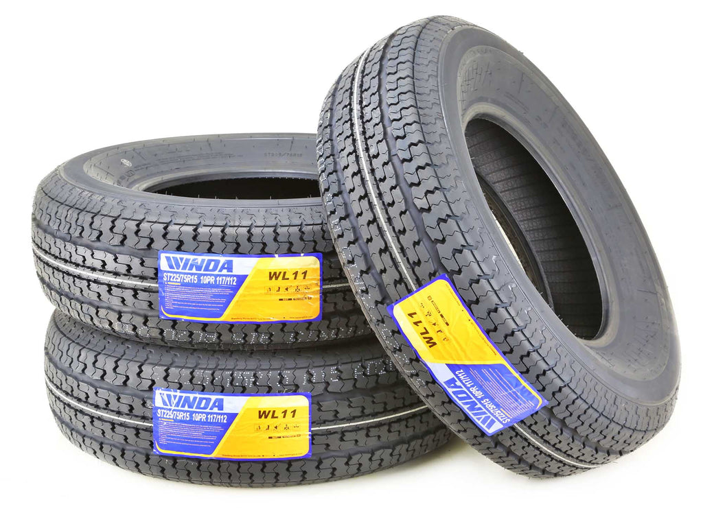 WINDA Premium Trailer Tire ST 225/75R15 Radial 10 Ply Load Range E Steel Belted, Set 4