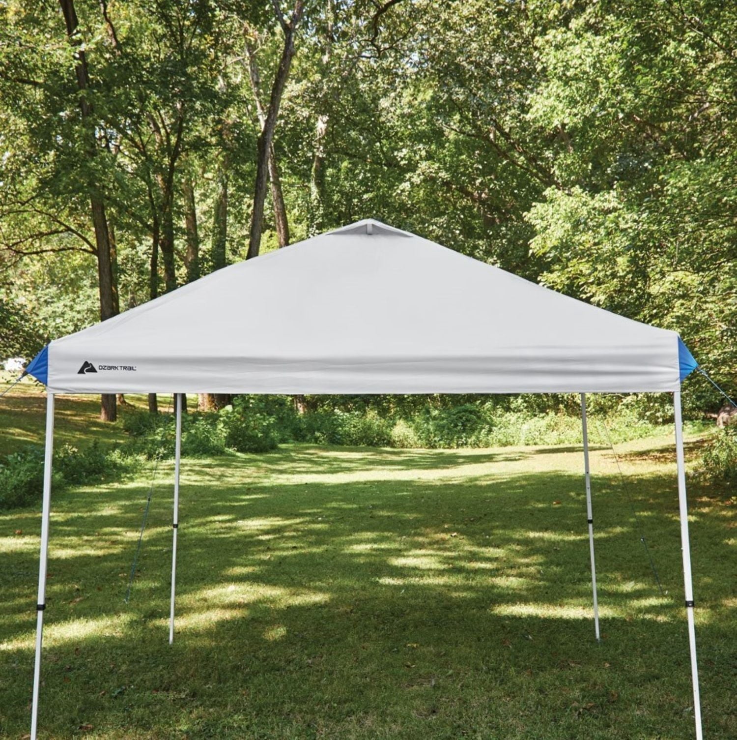 Ozark Trail 10x10 Instant Pop Up Canopy Tent with Simple Push Setup – Straight Leg Pop-Up Tent for Tailgating, Camping & Events, Gold