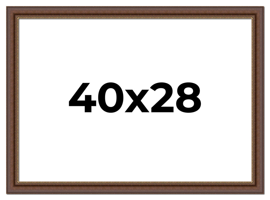 40x28 Bronze Brown Real Wood Picture Frame Width 1.25 inches | Interior Frame Depth 0.75 inches |
