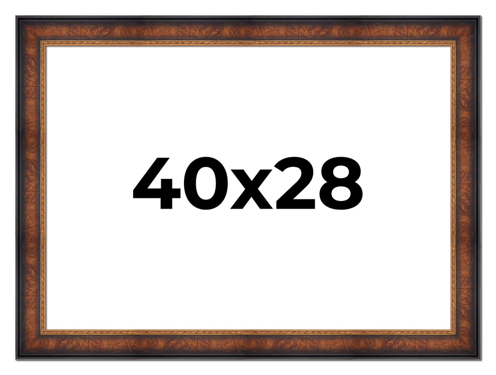40x28 Bronze Brown Real Wood Picture Frame Width 1.25 inches | Interior Frame Depth 0.75 inches |
