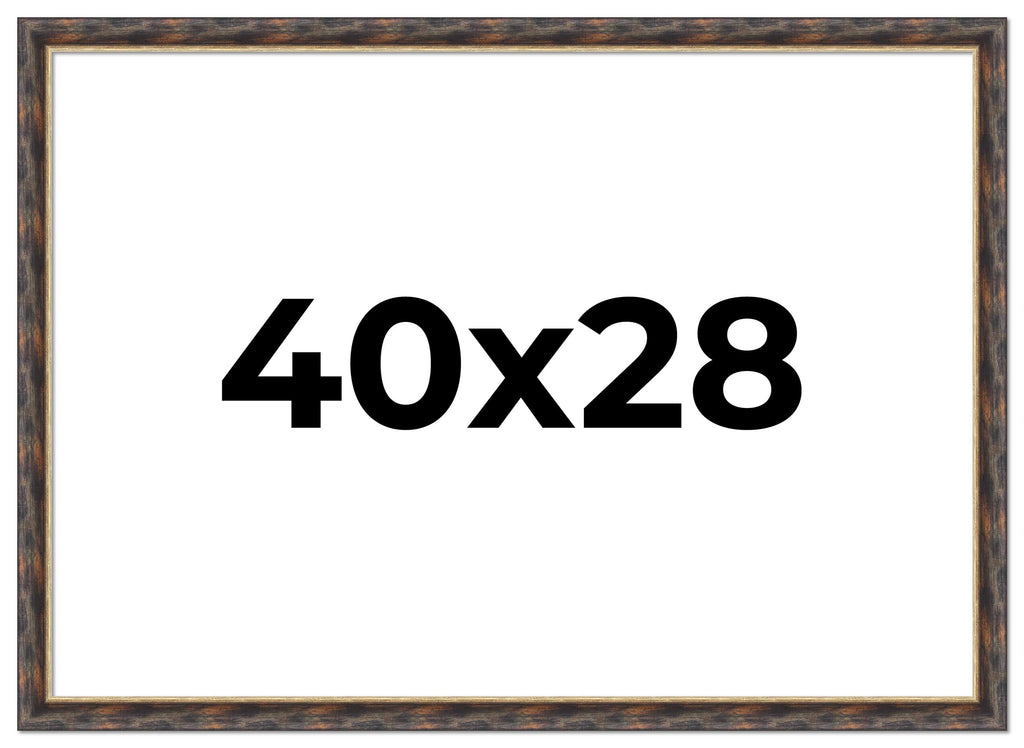 40x28 Bronze Brown Real Wood Picture Frame Width 1.25 inches | Interior Frame Depth 0.75 inches |