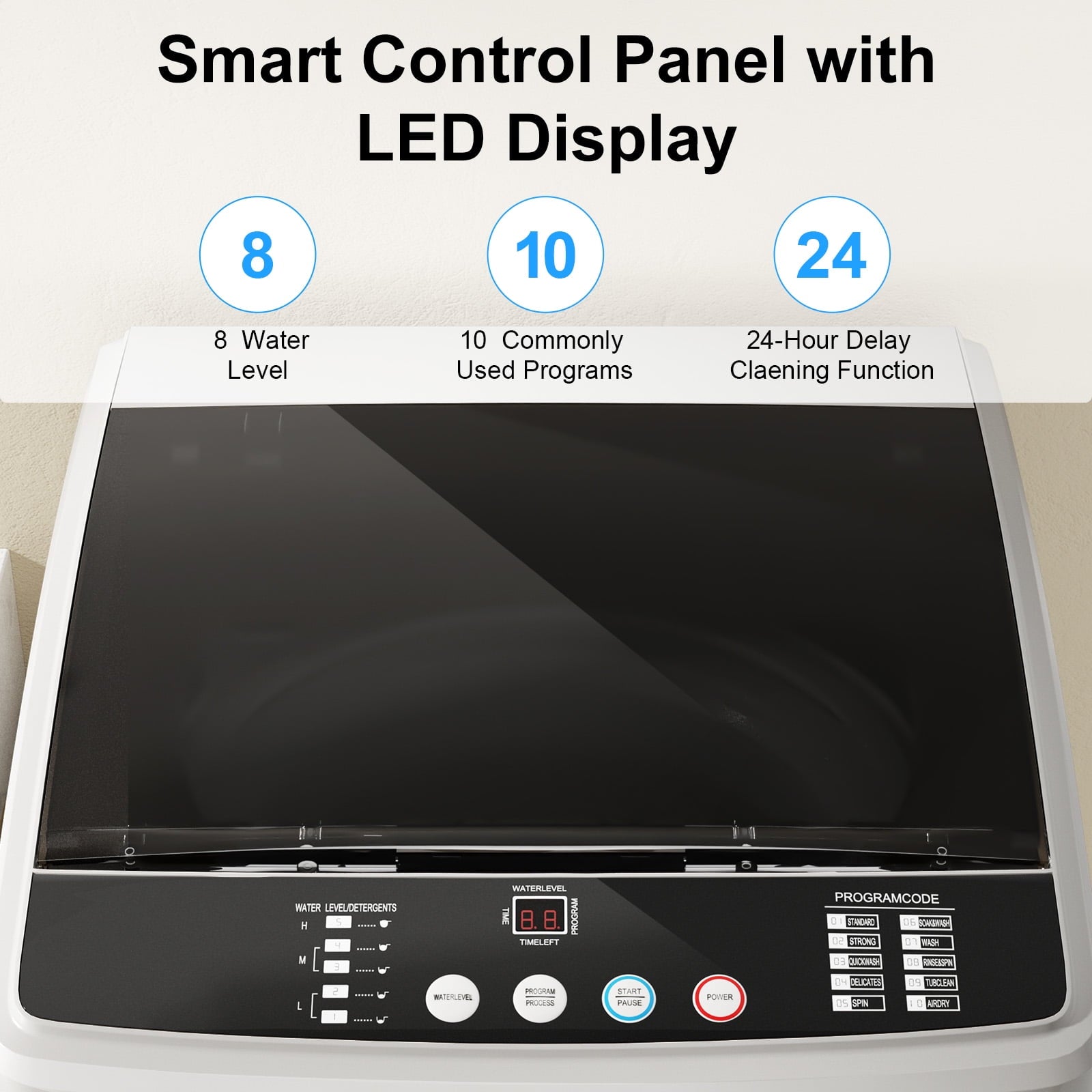 TABU Washer and Dryer Set, 19LBS Fully Automatic Washing Machine & 10LBS Clothes Dryer (White&White)