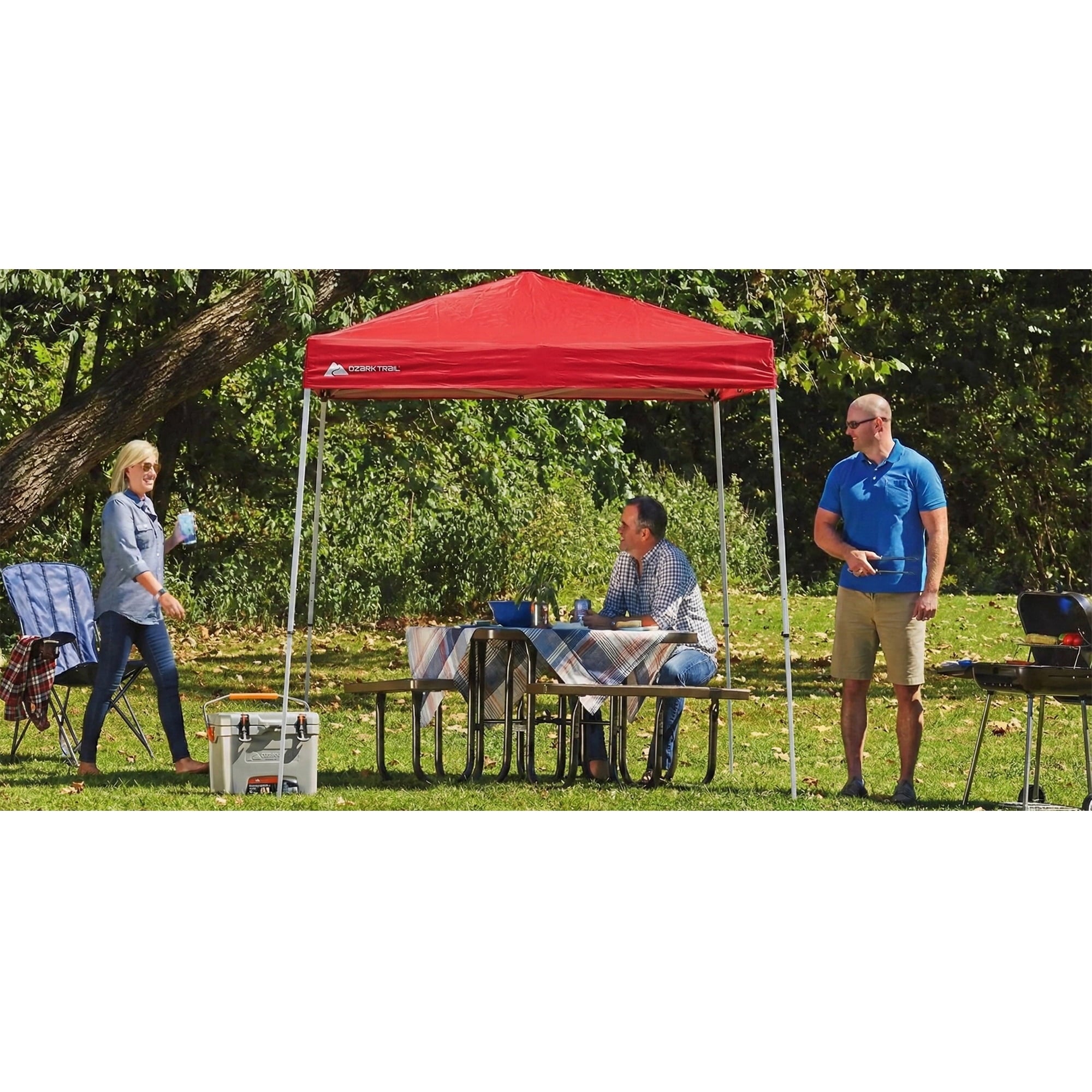 Ozark Trail 4' x 6' Instant Pop-up Outdoor Canopy Shelter, Brilliant Red