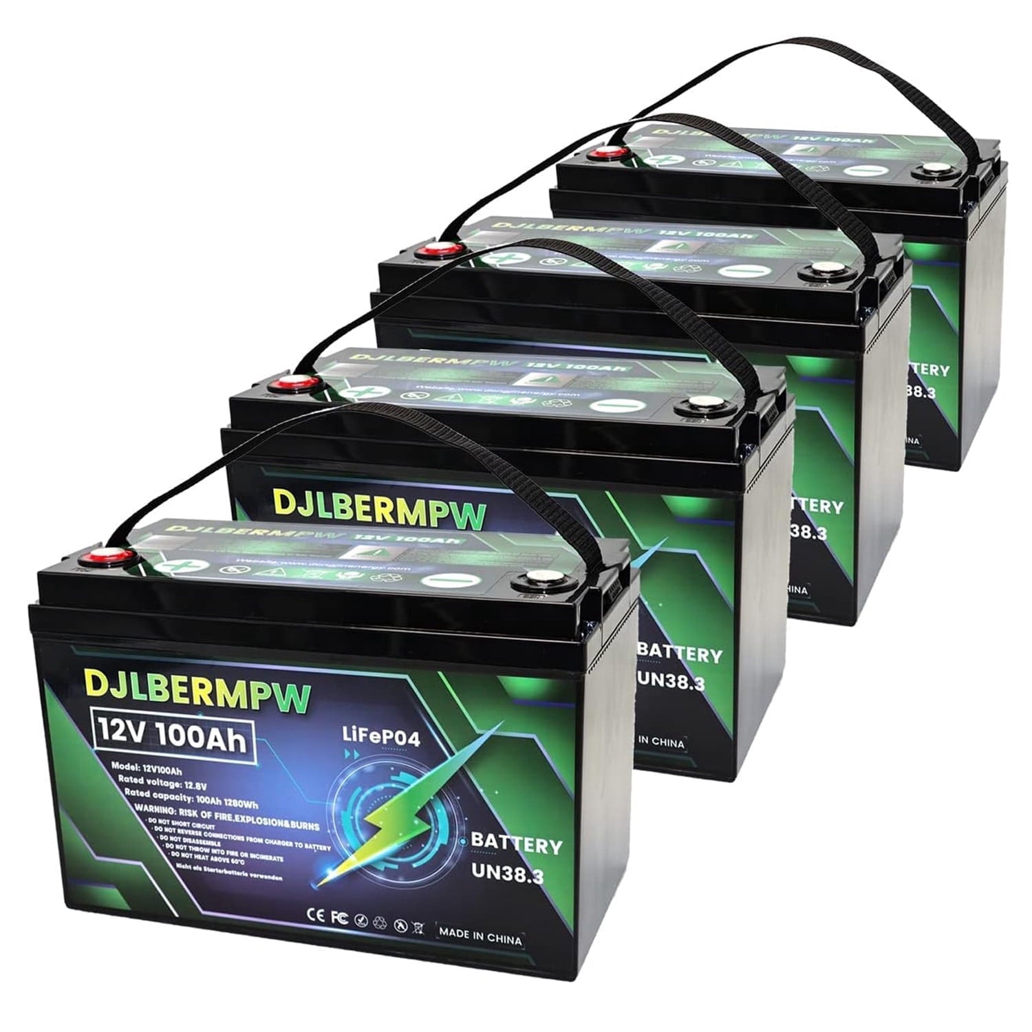 DJLBERMPW LiFePO4 Battery 36V 100Ah Lithium Battery, Built-in 100A BMS,15000+ Deep Cycles 36V Golf Cart Battery 3840Wh for Marine Boat, Trolling Motor, RV, Solar, Kayak Cart