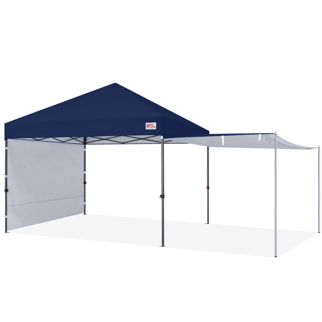MASTERCANOPY 10 x 10ft Pop-up Canopy Tent with 2 Detachable Side Shades, White