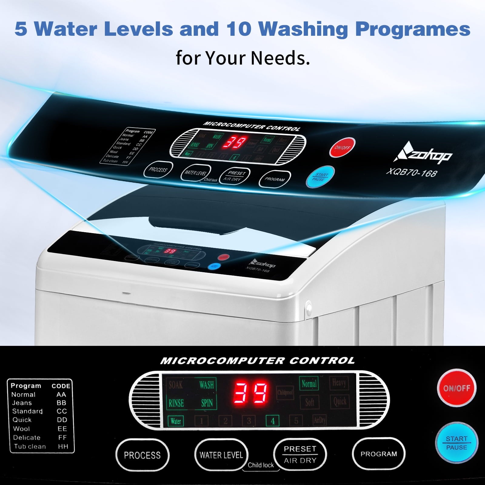 Ktaxon 17.8LBS Full Automatic Washing Machine and 3.5CuFt Portable Clothes Dryer Set, Compact Laundry Washer and Dryer Combo Set with Stainless Steel Inner Tub, for Apartment, Dorms, Home