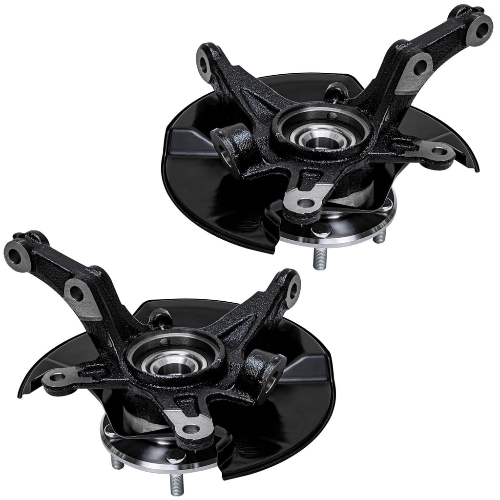 Detroit Axle - Front 6pc Steering Knuckles Kit for 06-11 Honda Civic, Steering Knuckle & Wheel Bearing Hubs Lower Control Arms Lower Ball Joints 2006 2007 2008 2009 2010 2011 Replacement