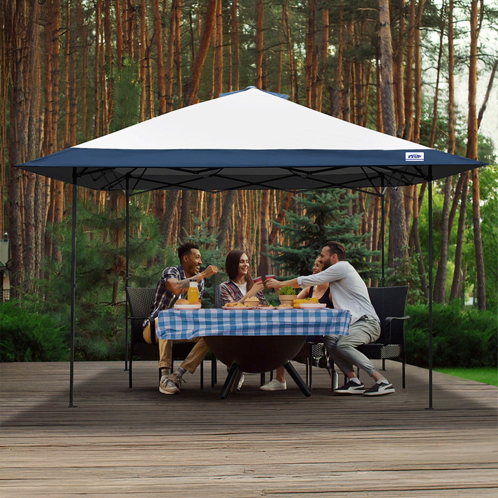 E-Z UP 13x13 ONE-UP Instant Canopy Tent – Pop Up Outdoor Shade Tent with Vented Top, Adjustable Height & Roller Bag