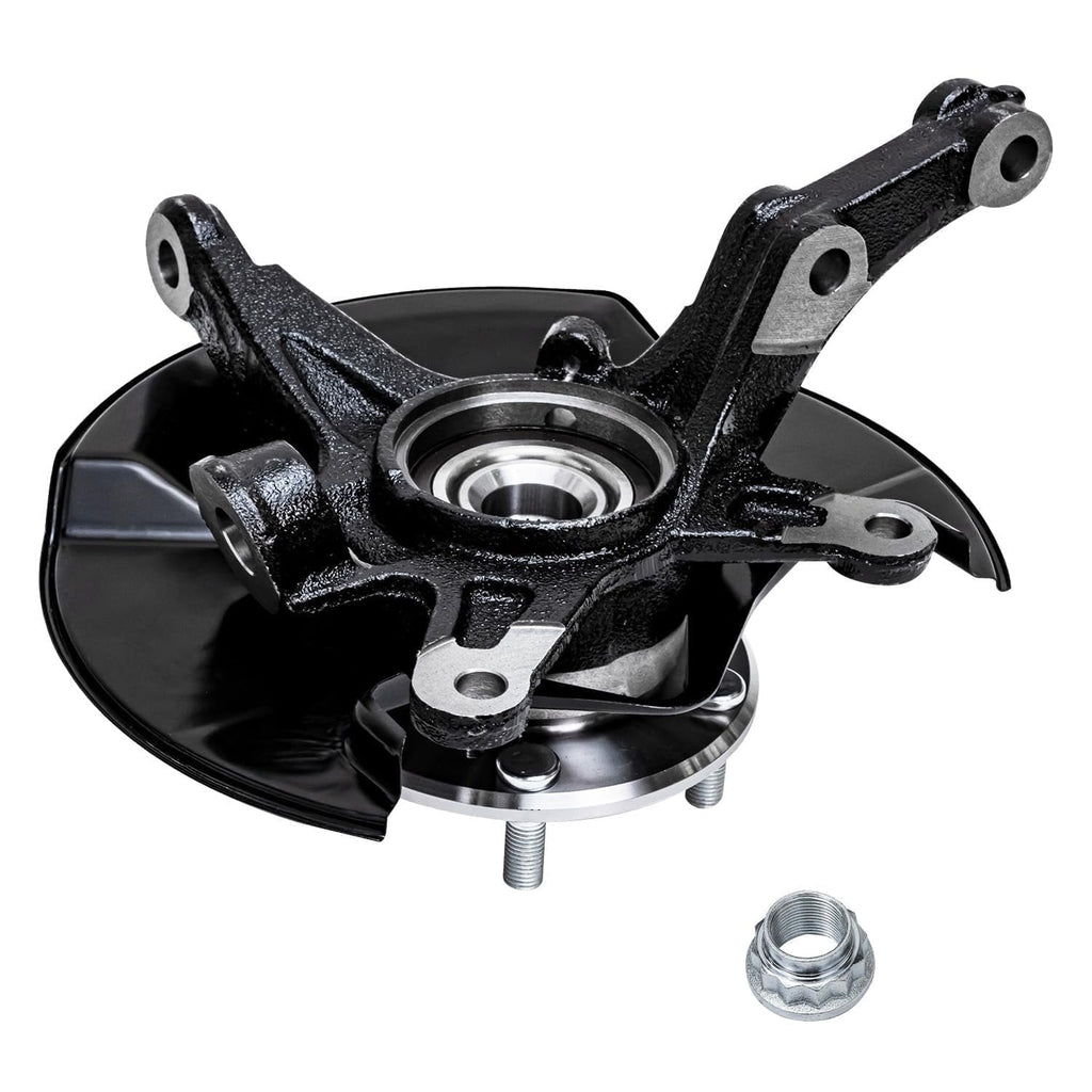 Detroit Axle - Front 6pc Steering Knuckles Kit for 06-11 Honda Civic, Steering Knuckle & Wheel Bearing Hubs Lower Control Arms Lower Ball Joints 2006 2007 2008 2009 2010 2011 Replacement
