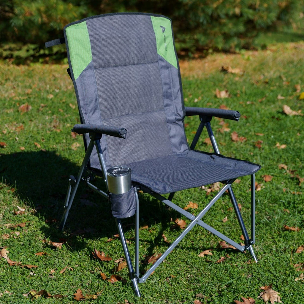 Ozark Trail High Back Hard Arm Camping Chair, Adult, Gray