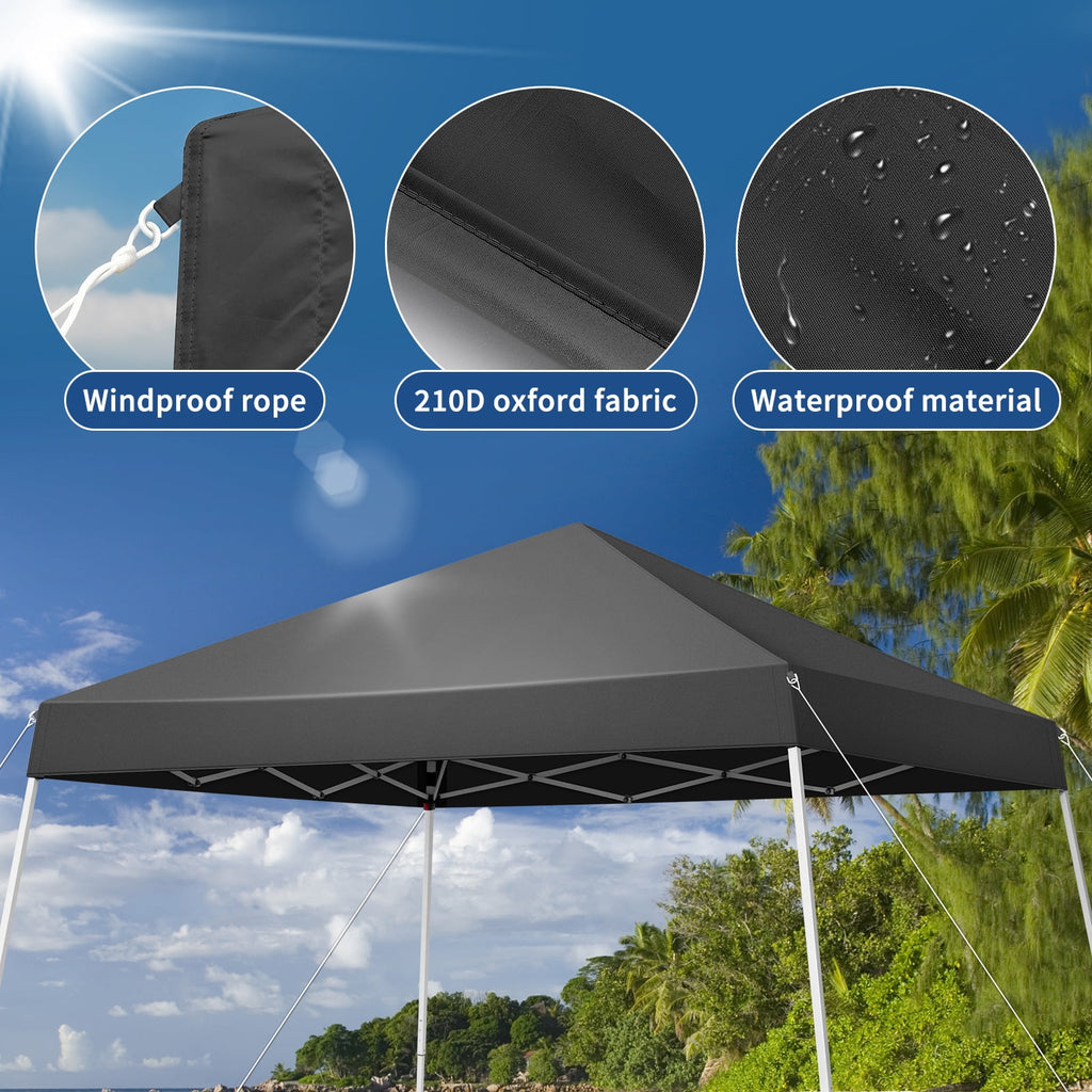 Ktaxon 10ft x 10ft Ez Pop Up Canopy Tent,Outdoor Sun Shade Shelter,Beach Tent,Outdoor Gazebo for Party Wedding Camping BBQ Events,Blue