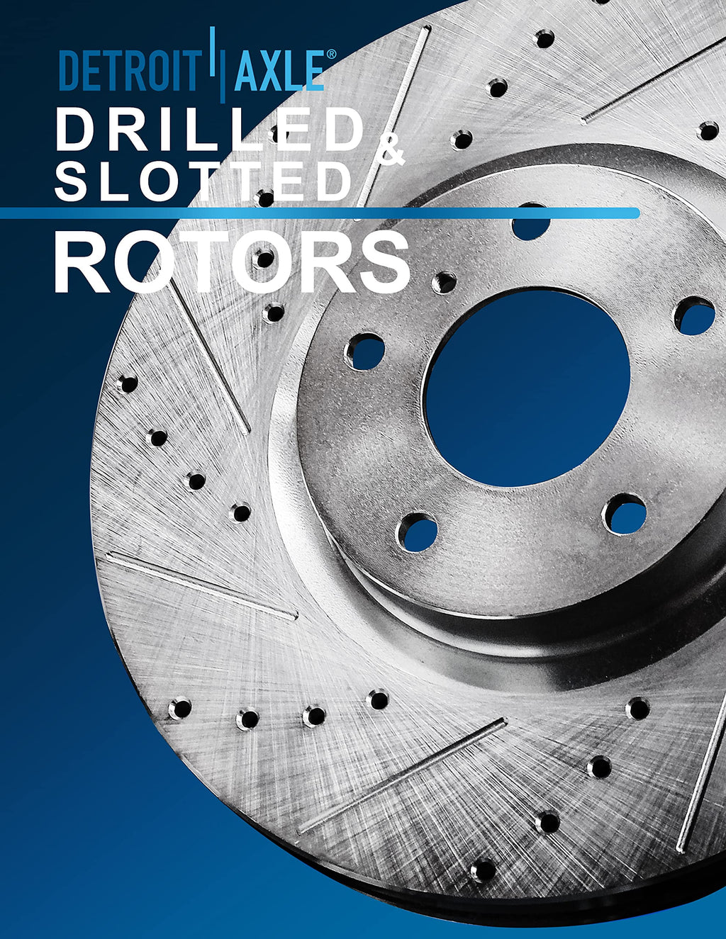 Detroit Axle - Brake Kit for 2011-2019 Ford Explorer Taurus, 2012-2019 Flex, 2011-2012 Lincoln MKS, Drilled Slotted Disc Brake Rotors Ceramic Brake Pads: 12.80 Front and 12.99 Rear Rotor