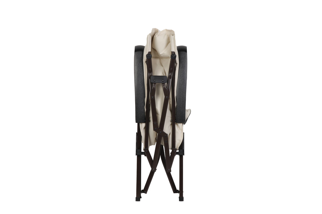 Ozark Trail Glamp High Back Reclining Lounge Chair with Adjustable Armrests, Creme