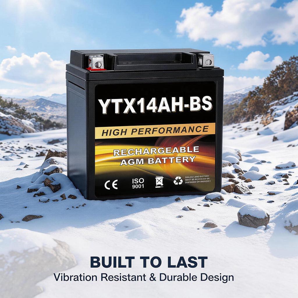 Anlibatt YTX14-BS Motorcycle Battery 12V 12Ah 200CCA Rechargeable Sealed Batteries Powersport Replacement for ATV, Scooter, Jet ski, Dirt Bike