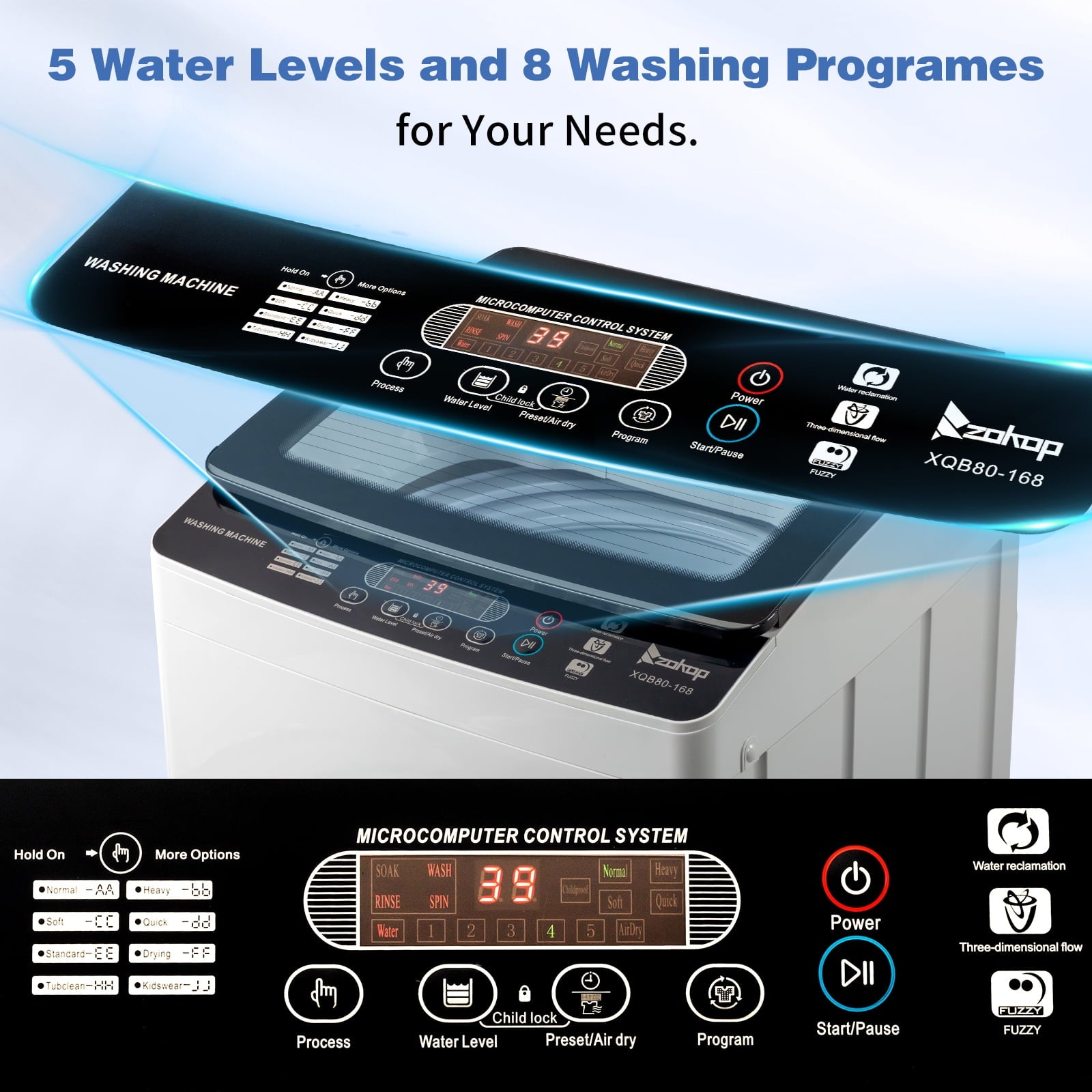 Ktaxon 17.8LBS Full Automatic Washing Machine and 3.5CuFt Portable Clothes Dryer Set, Compact Laundry Washer and Dryer Combo Set with Stainless Steel Inner Tub, for Apartment, Dorms, Home