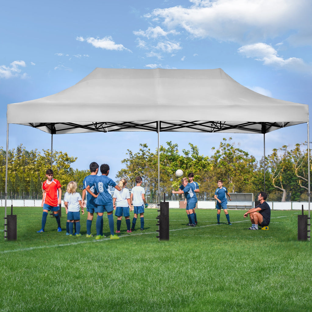 Ainfox 5-Piece Sidewalls for 10x20 Pop Up Canopy Tent, 420D Oxford PVC Waterproof Sun Shade Privacy Walls with Windows & Zippers, White