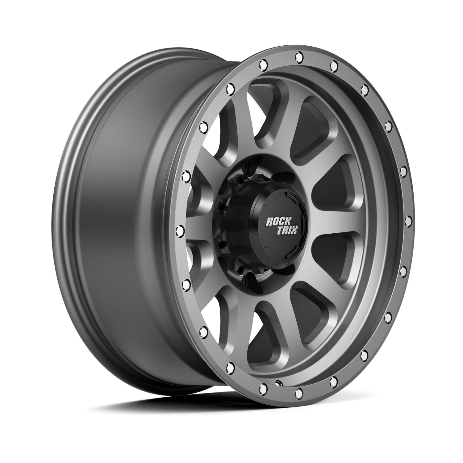 RockTrix RT111 18 inch Wheel 8x170 Compatible with Ford 1999+ F250 F350, 18x9 (-12 Offset, 4.5 Backspace), Black, Also fits 2000-2005 Excursion F-250 F-350 Super Duty