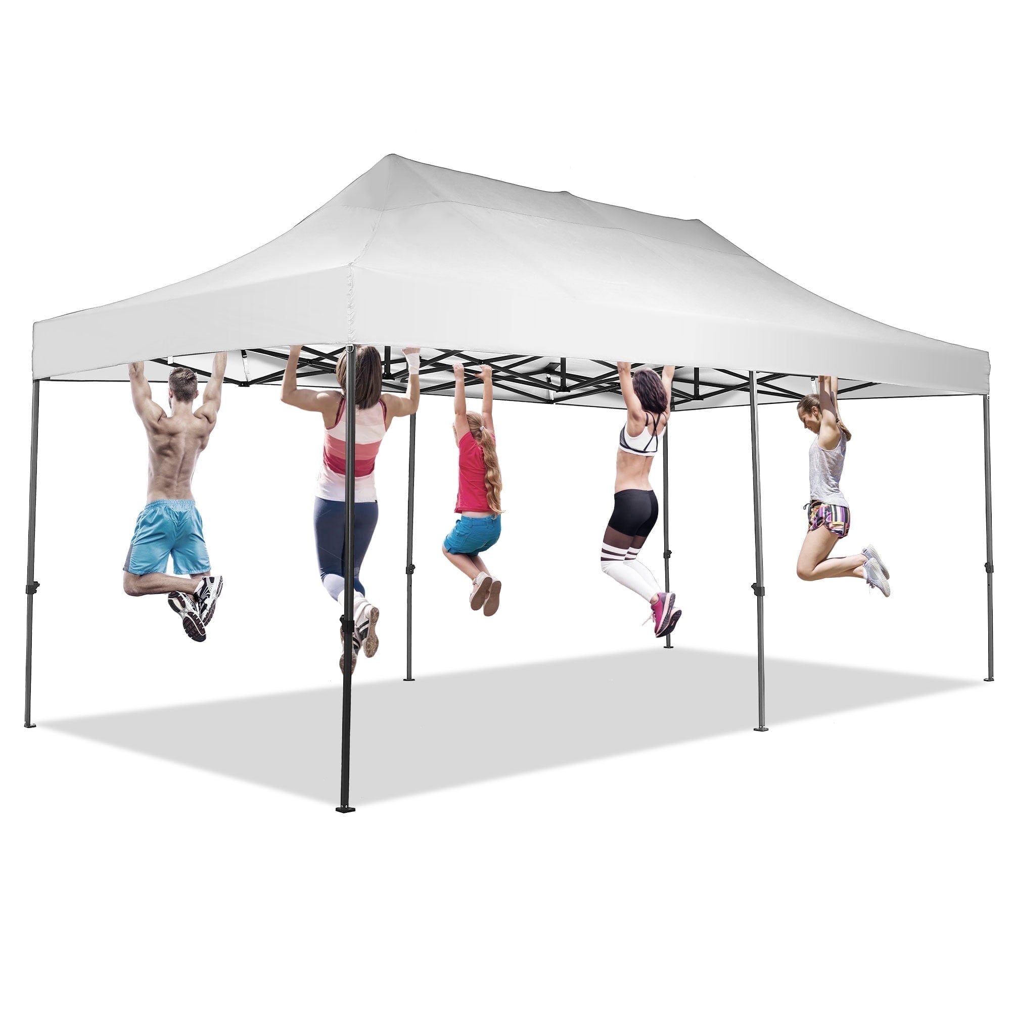 Ainfox 5-Piece Sidewalls for 10x20 Pop Up Canopy Tent, 420D Oxford PVC Waterproof Sun Shade Privacy Walls with Windows & Zippers, White