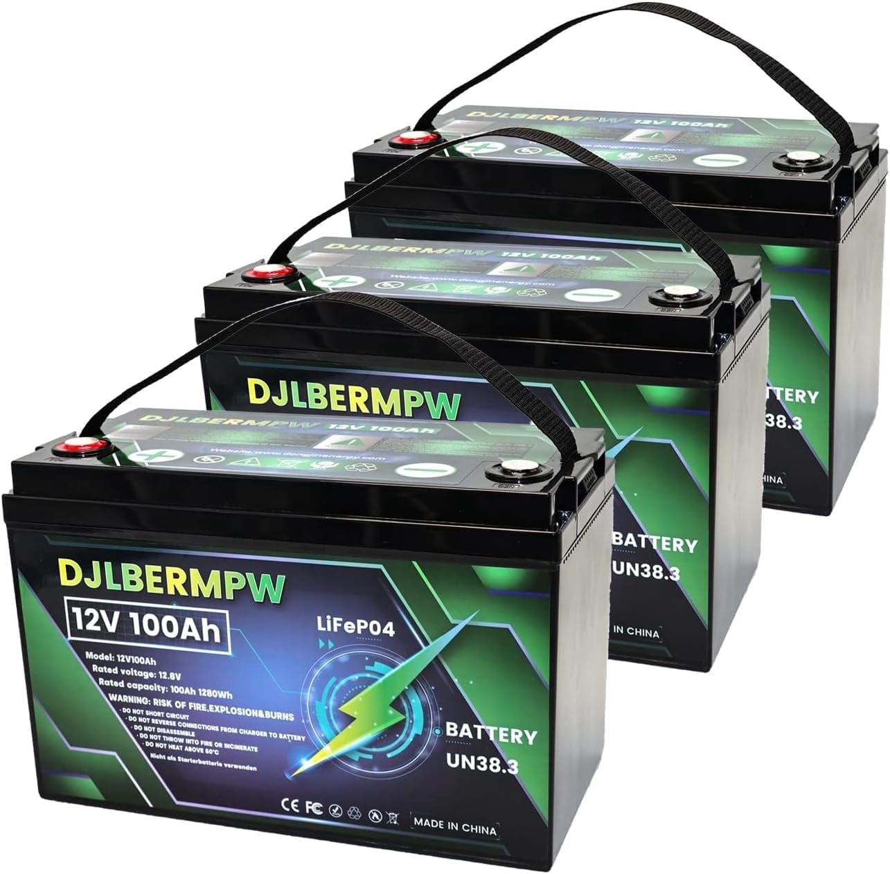 DJLBERMPW LiFePO4 Battery 36V 100Ah Lithium Battery, Built-in 100A BMS,15000+ Deep Cycles 36V Golf Cart Battery 3840Wh for Marine Boat, Trolling Motor, RV, Solar, Kayak Cart