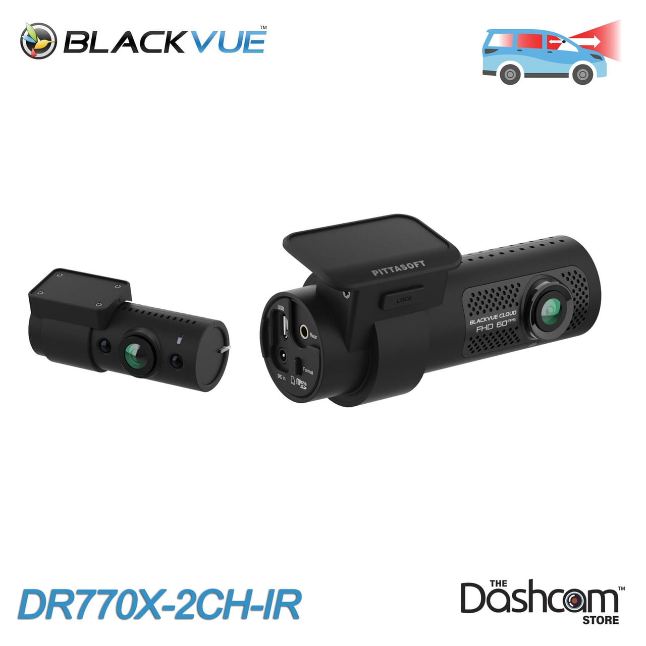 DR770X-2CH-LTE Dual Lens Dash Cam w/ Built-In 4G-LTE & 64GB Card | 1080P FULL HD Front + Rear