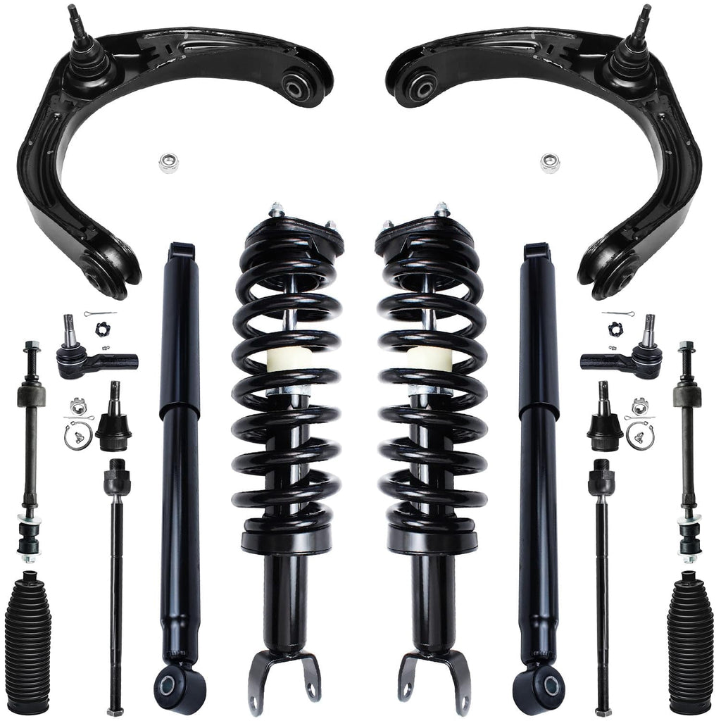 Detroit Axle - 16pc 4WD Front Upper Control Arms Struts Shocks Suspension Kit Replacement for Dodge Ram 1500 Fits select: 2006,2008 DODGE RAM 1500 ST/SLT