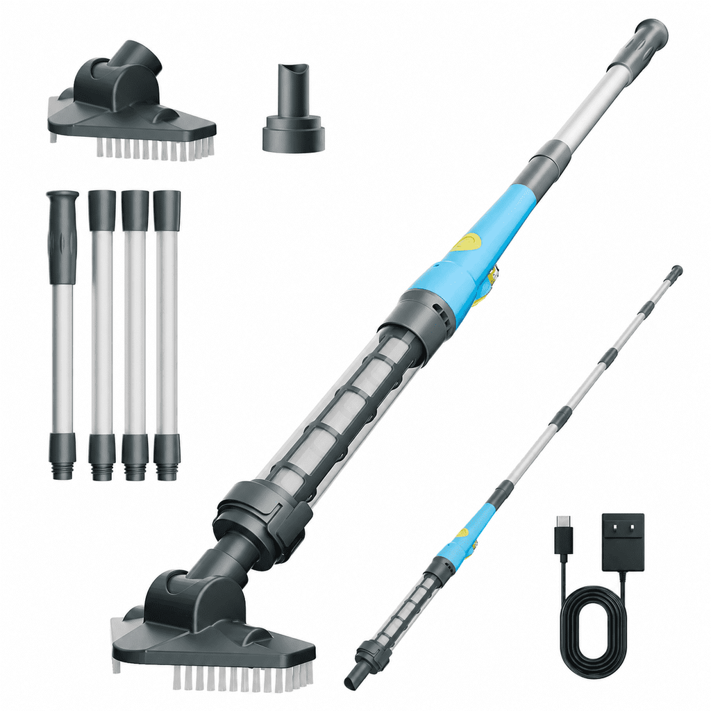 Efurden Cordless Pool Vacuum, Handheld Pool Vacuum with Running Time up to 60-Minutes for Small Above Ground Pools, Hot Tubs and Spas (Green)