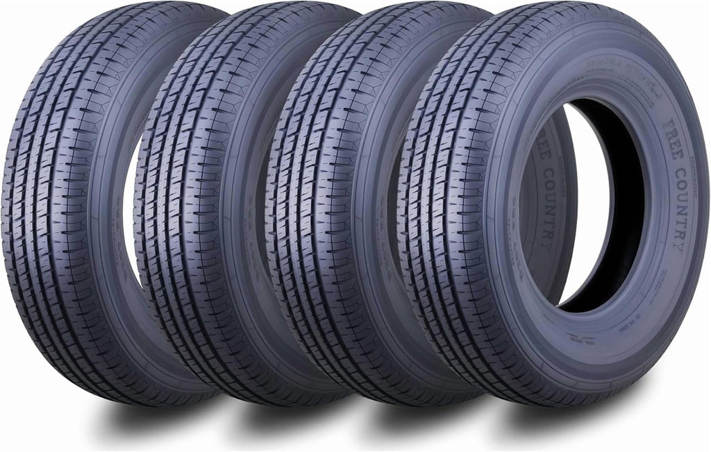 Free Country ST 205/75R15 8 Ply /Load Range D w/Scuff Guard Trailer Tires, Set of 4