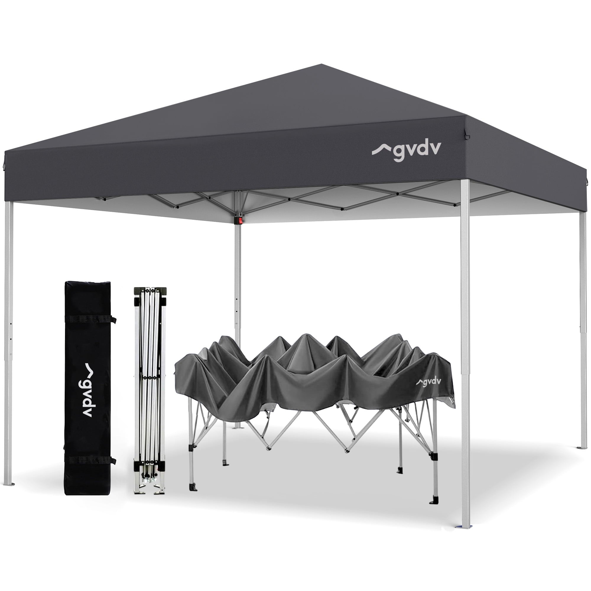 GVDV Canopy Tent, 10x10 ft Easy Pop up Outdoor Canopy Tent, Portable Straight Leg Gazebo Instant Canopy, Blue