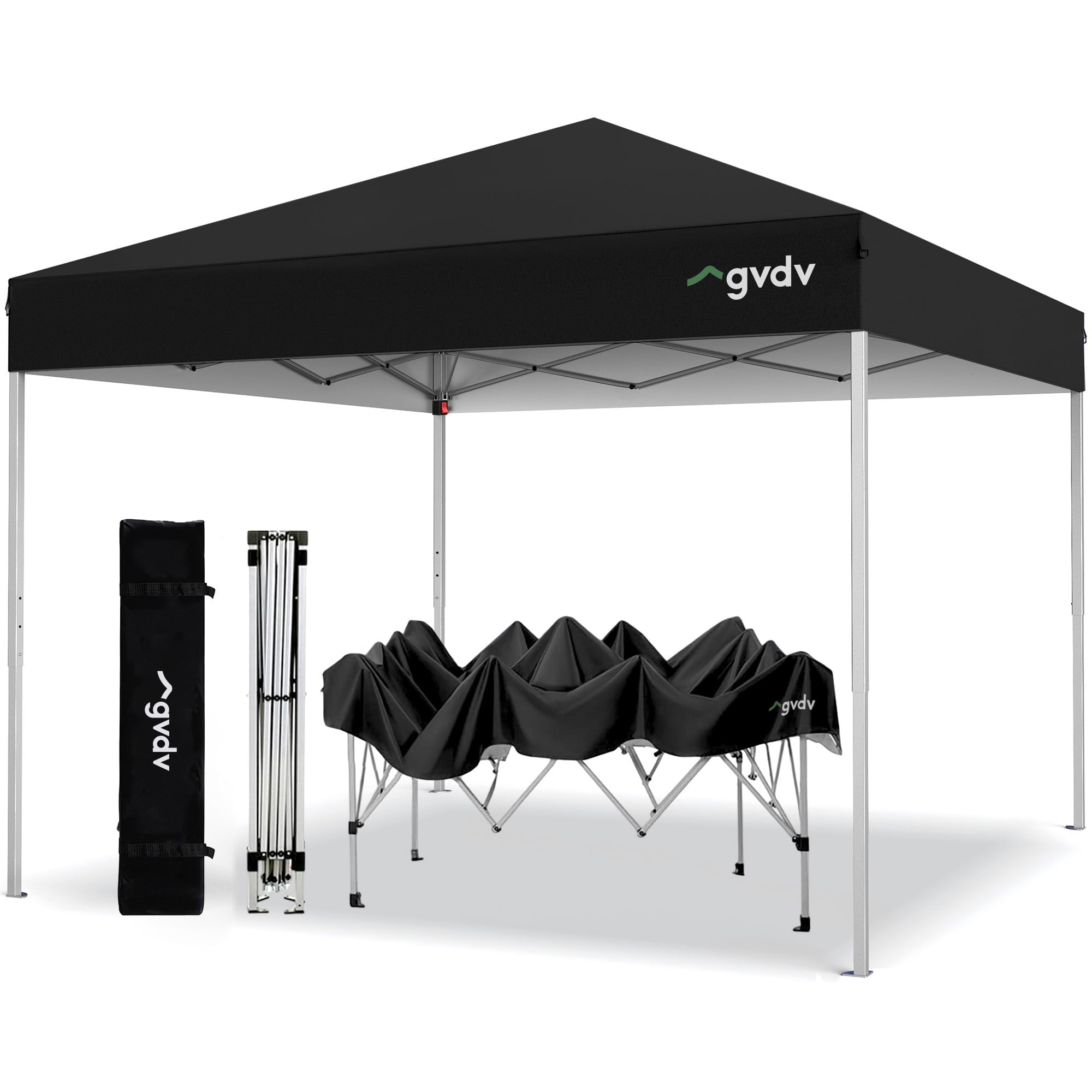 GVDV Canopy Tent, 10x10 ft Easy Pop up Outdoor Canopy Tent, Portable Straight Leg Gazebo Instant Canopy, Blue