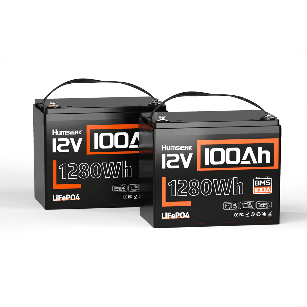 HumsiENK 12V 100Ah LiFePO4 Battery Group 24 Lithium Battery 100A BMS with Low Temp Cutoff, 15000+ Deep Cycles for RV Solar Marine Trolling Moto Off-Grid, Lithium Iron Phosphate Batteries