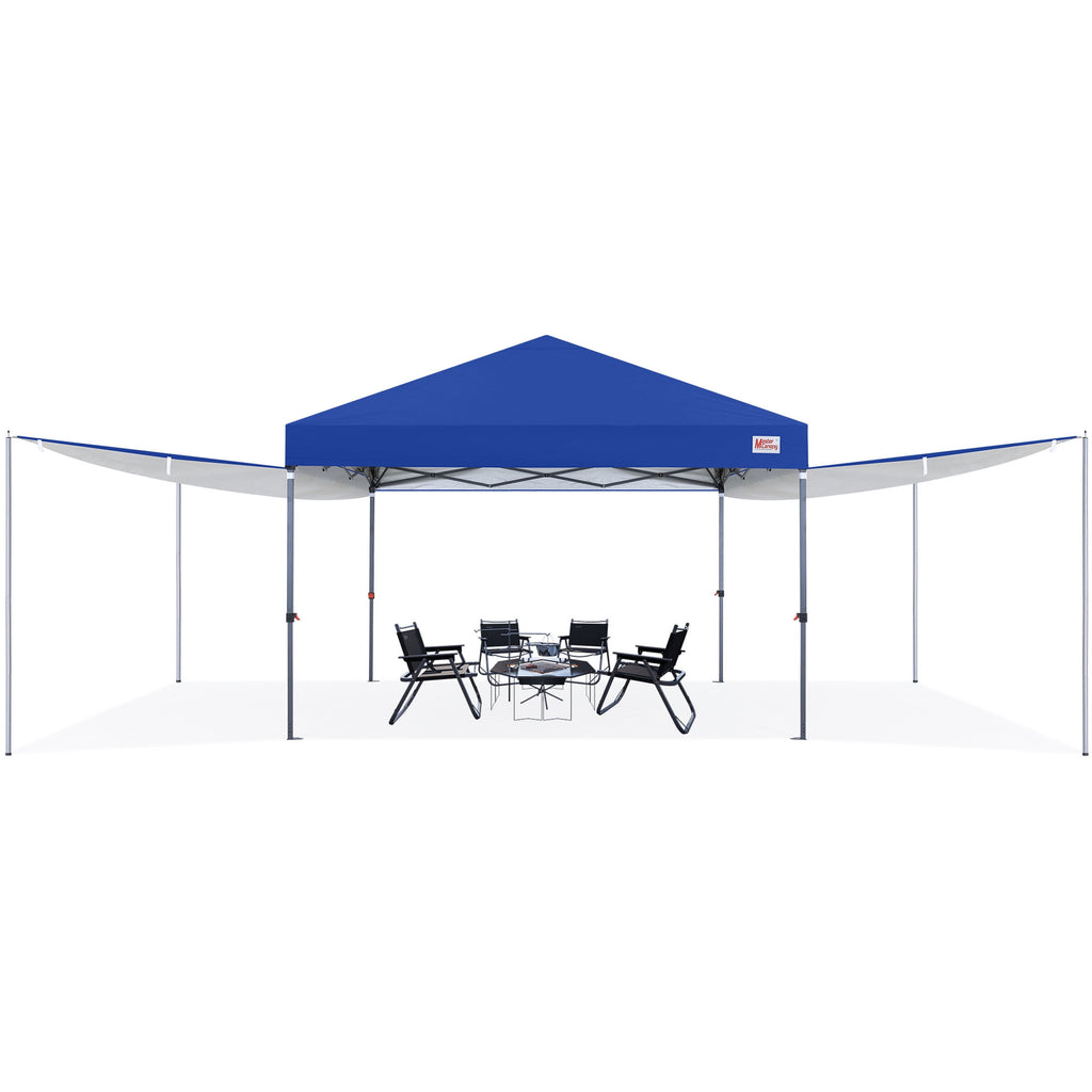 MASTERCANOPY 10 x 10ft Pop-up Canopy Tent with 2 Detachable Side Shades, White