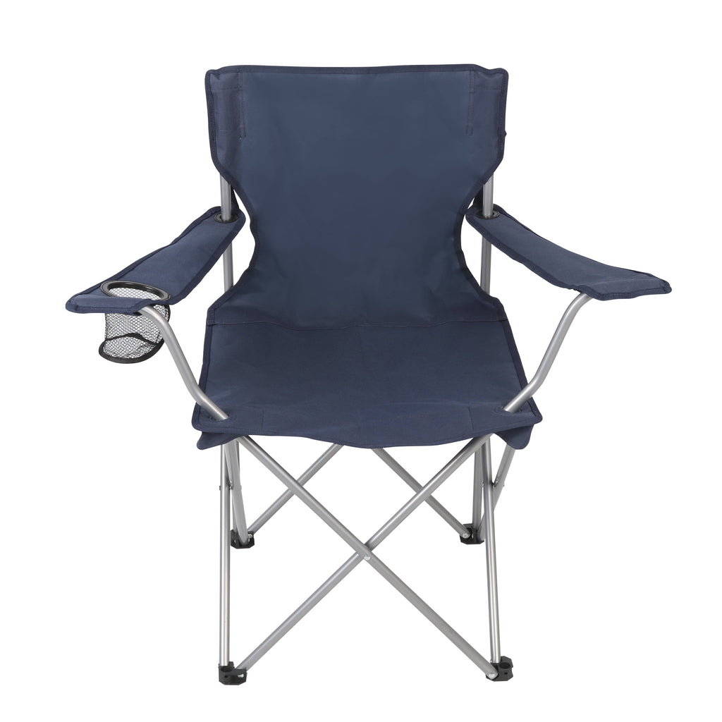 Ozark Trail Quad Folding Camp Chair with Cup Holder, Black