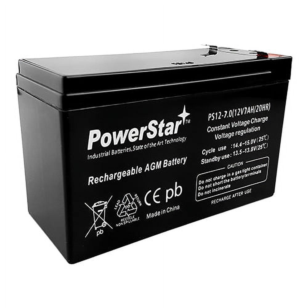 PowerStar® 12V / 7Ah Sealed Lead Acid Battery w/ F2 Terminals 2 Year Warranty