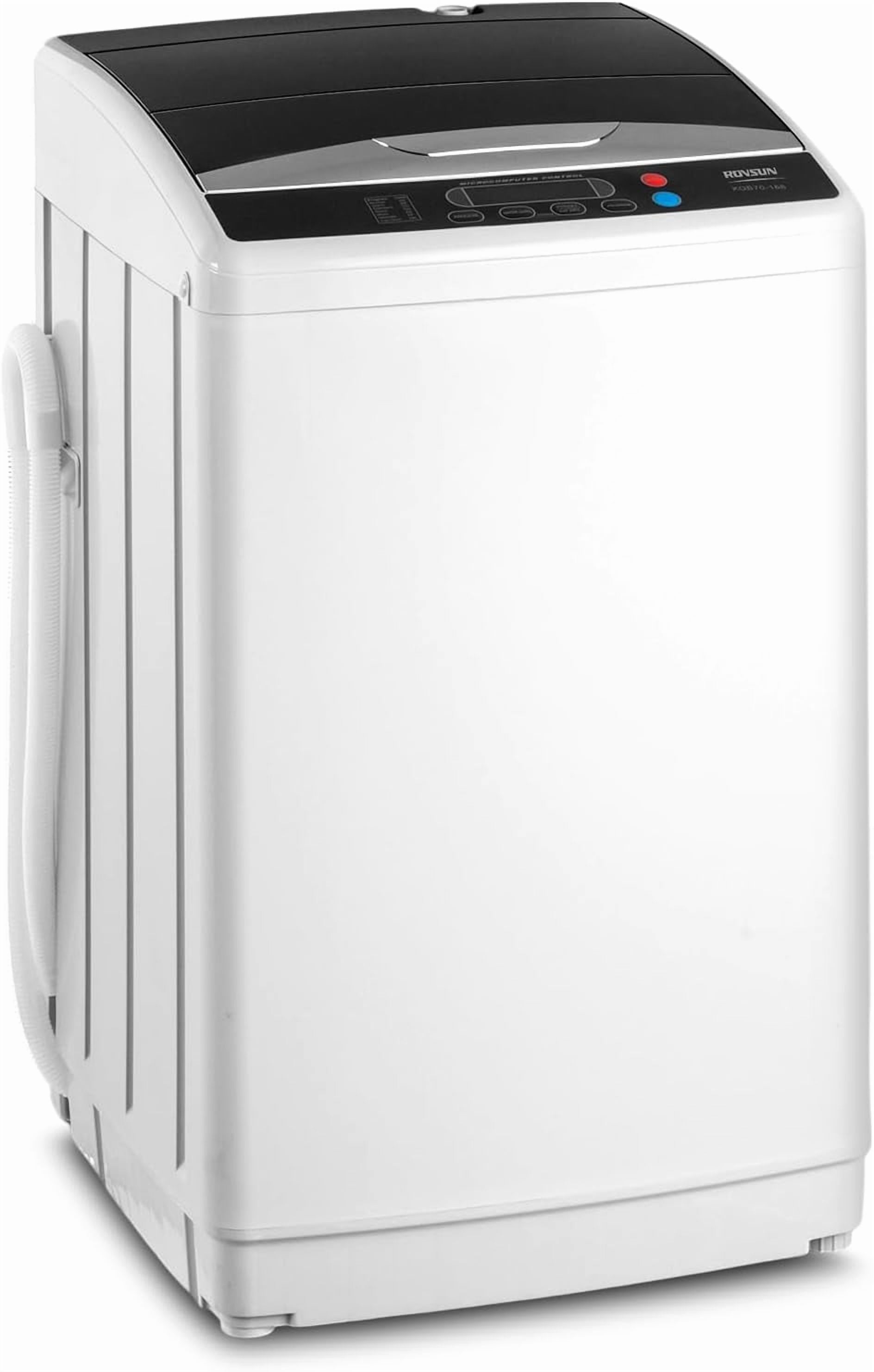 VINGLI 25LBS Full-Automatic Electric Laundry Machine， Portable Washing Machine with Stainless Steel Drum, 110V Compact Washer, Washer and Dryer Combo for Apartment, Dorms, RV, Grey