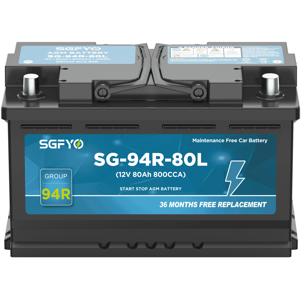 SGFYO Group Size 35 Car Battery,12V 55Ah 650CCA 88RC,AGM Maintenance Free Start Stop Automotive Replacement Battery