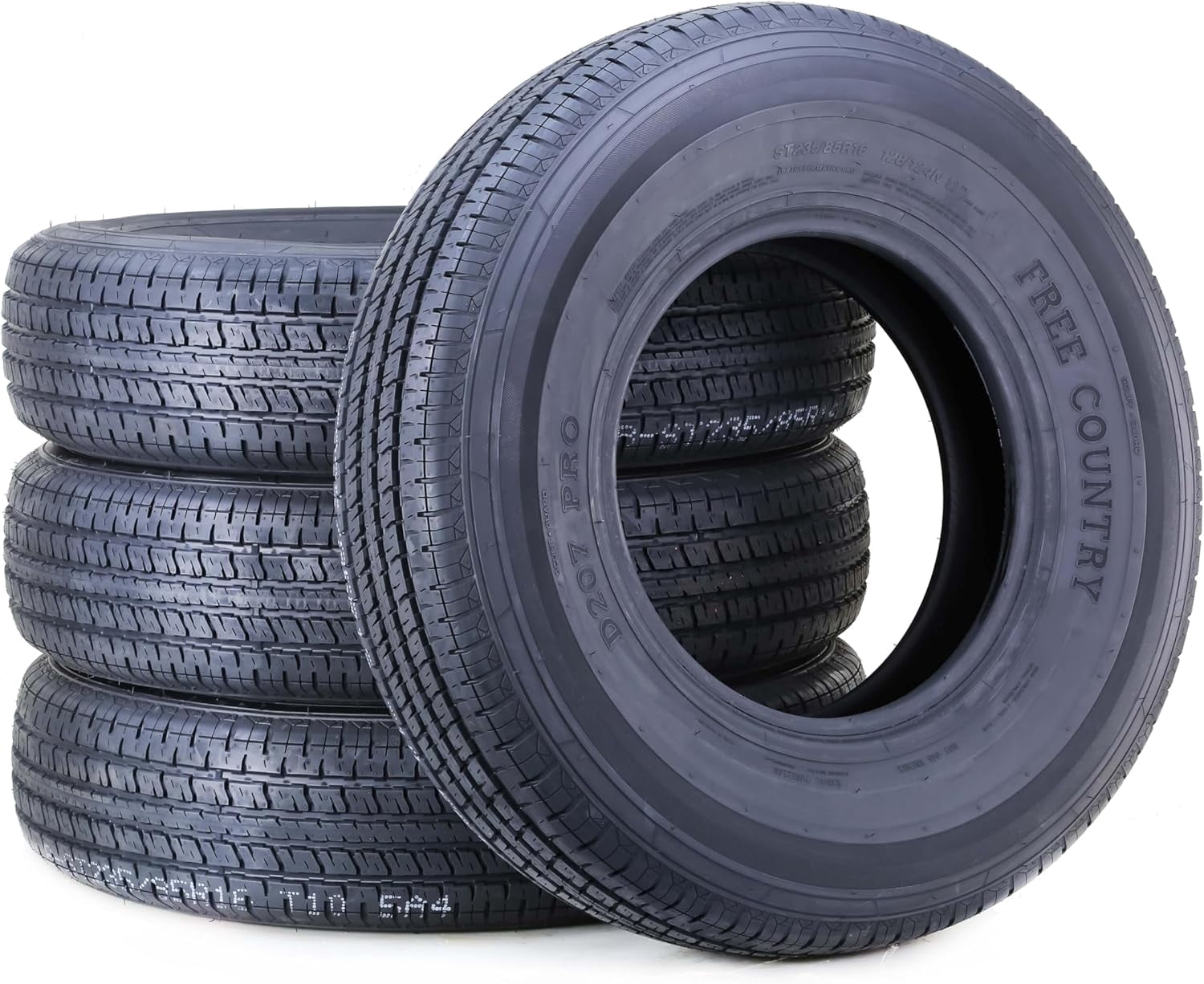 Free Country ST 205/75R15 8 Ply /Load Range D w/Scuff Guard Trailer Tires, Set of 4