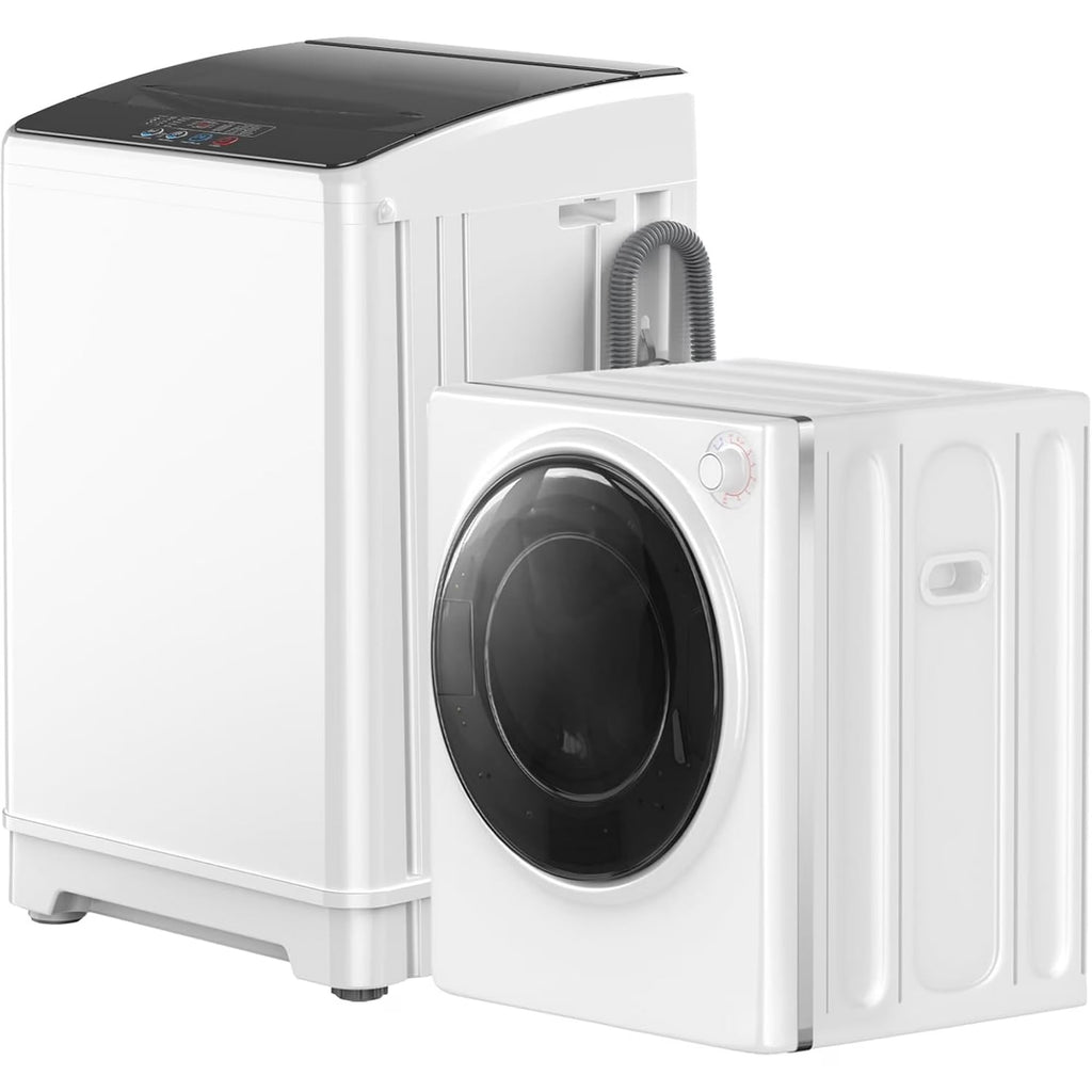 TABU Washer and Dryer Set, 19LBS Fully Automatic Washing Machine & 10LBS Clothes Dryer (White&White)