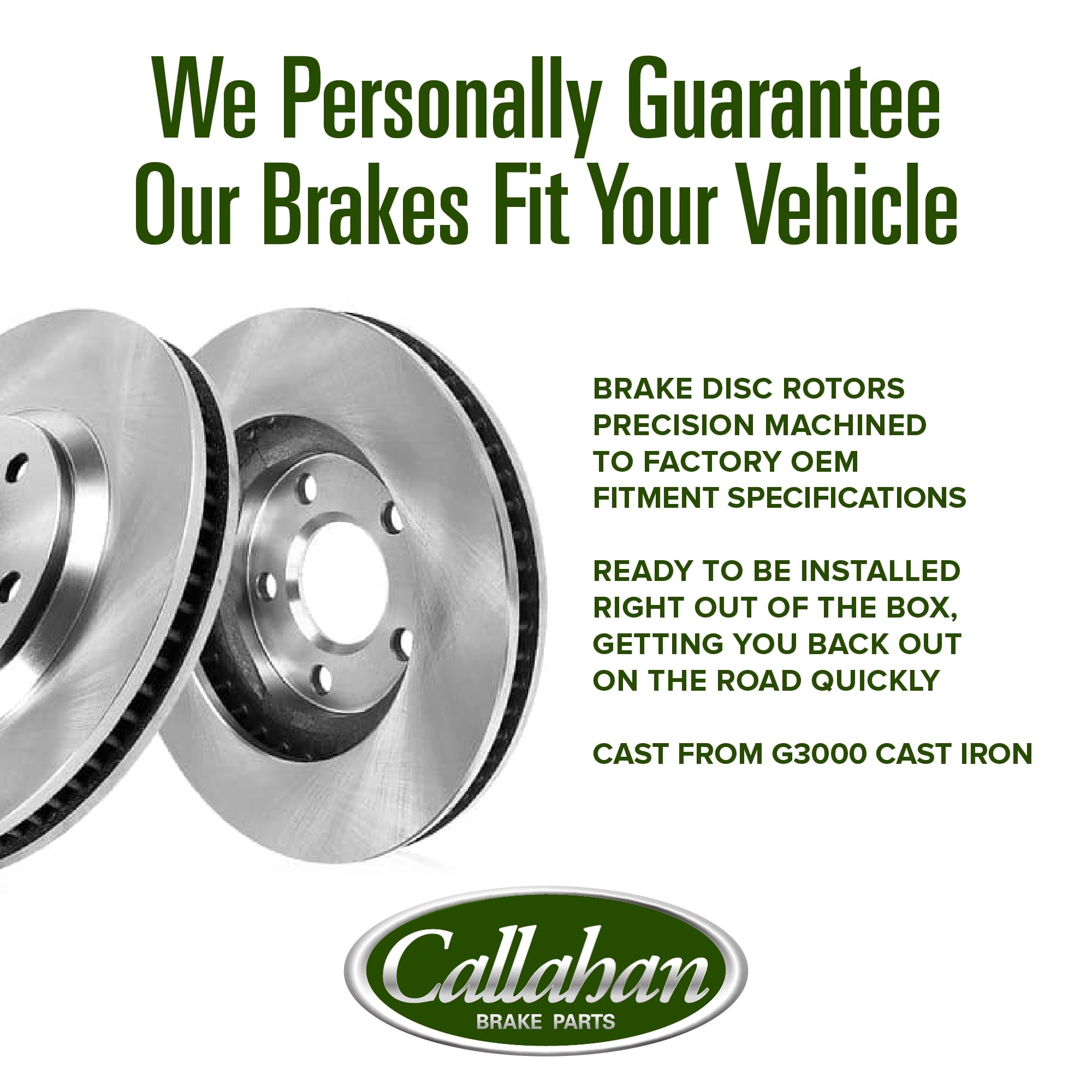 Callahan Brake Parts Brake Kit for MERCEDES-BENZ Select Models Front Replacement Brake Rotors with Ceramic Brake Pads EBYK036465