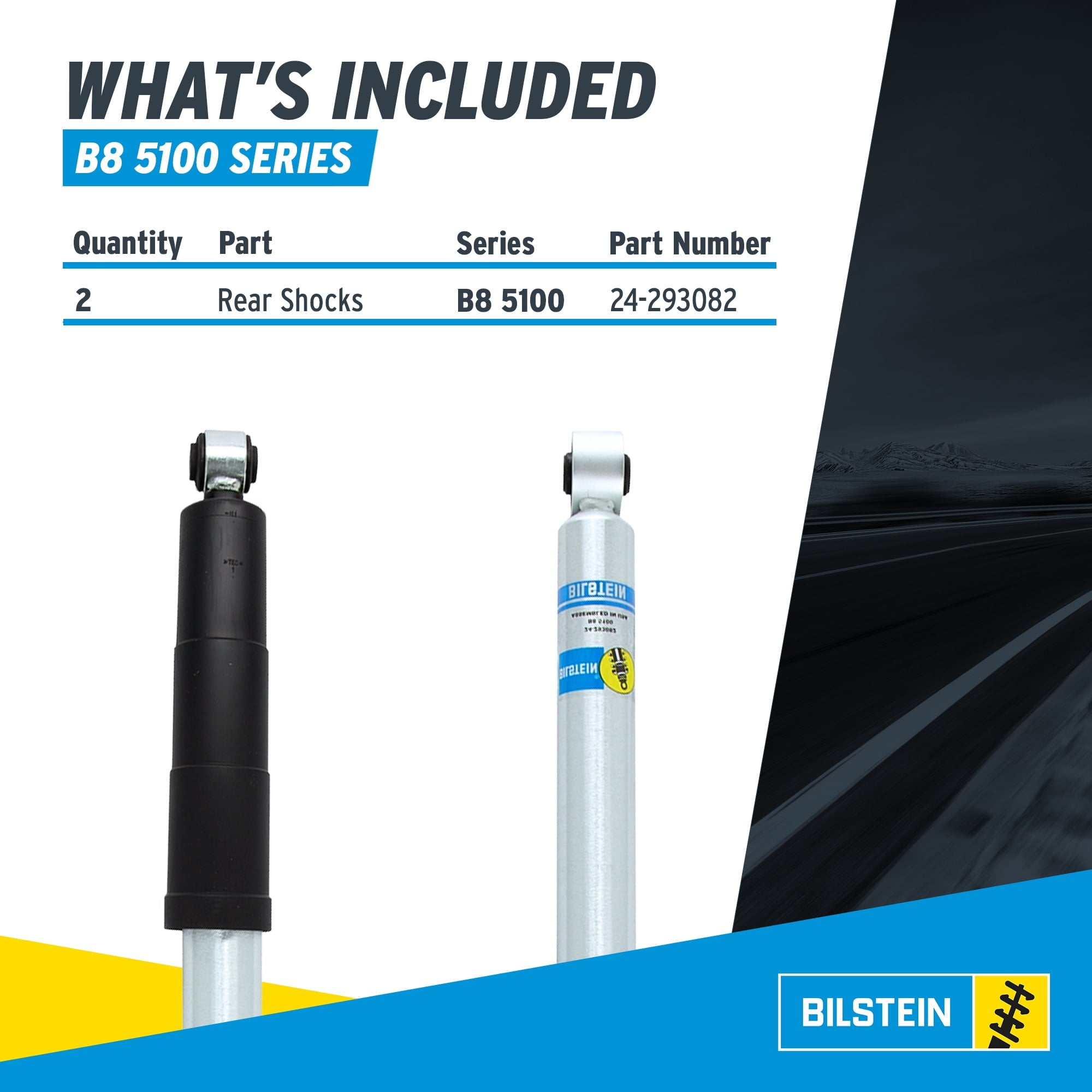 Bilstein Set of Front and Rear B8 5100 Series Shocks Compatible with 2007-2013 Silverado / Sierra 1500 w/o Electronic Suspension with 0-1 Rear Lift