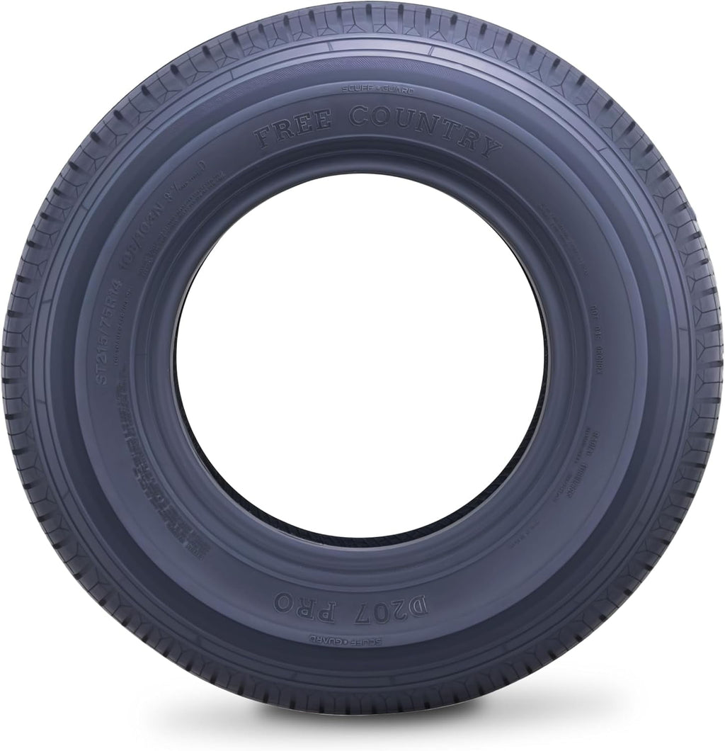 Free Country ST 205/75R15 8 Ply /Load Range D w/Scuff Guard Trailer Tires, Set of 4