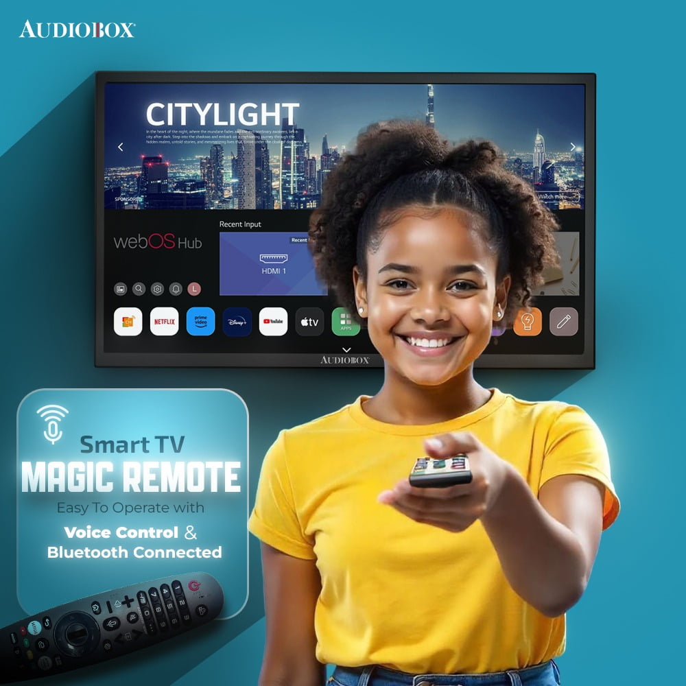 Audiobox TV-320SD-ND 32-Inch Smart LED HDTV for RV, Camping | Magic Remote, webOS Hub, Bluetooth, Dual-Band WiFi, & 12V AC/DC Compatibility