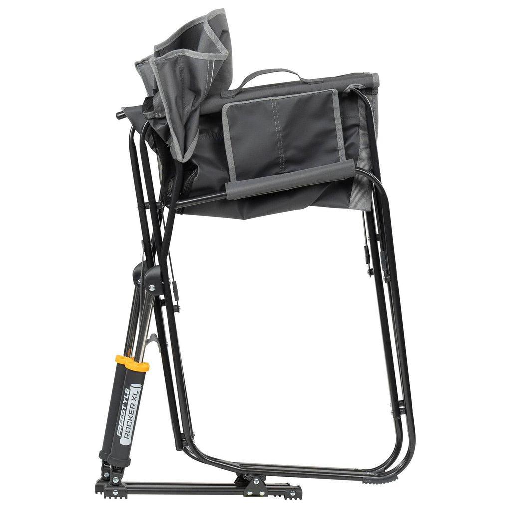 GCI Outdoor Freestyle Rocker XL Oversized Foldable Rocking Camp Chair, Pewter