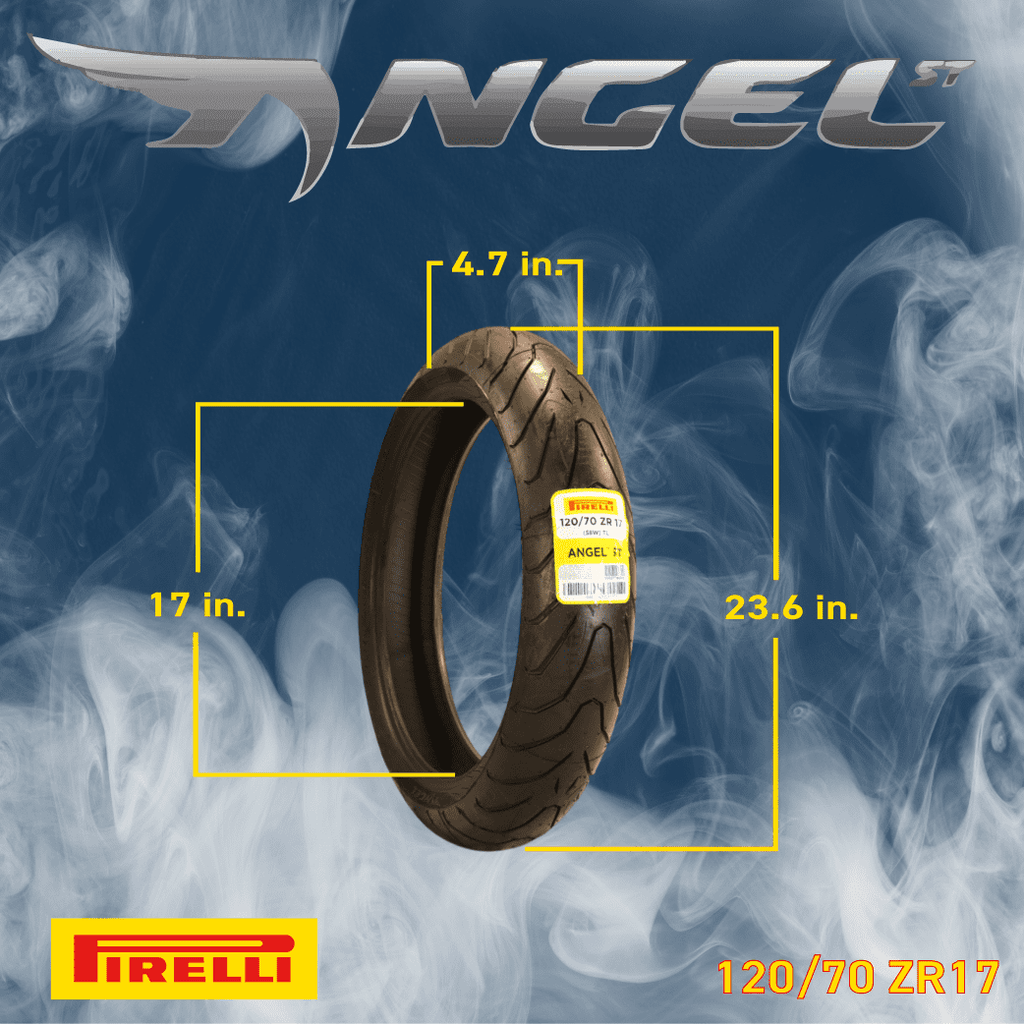 Pirelli Angel ST 120/70ZR17 (58W) Front & 190/55ZR17 (75W) Rear Motorcycle Tires - High-Performance Sport Touring Tire for Enhanced Grip, Durability & Stability - Fits Sport Touring Bikes