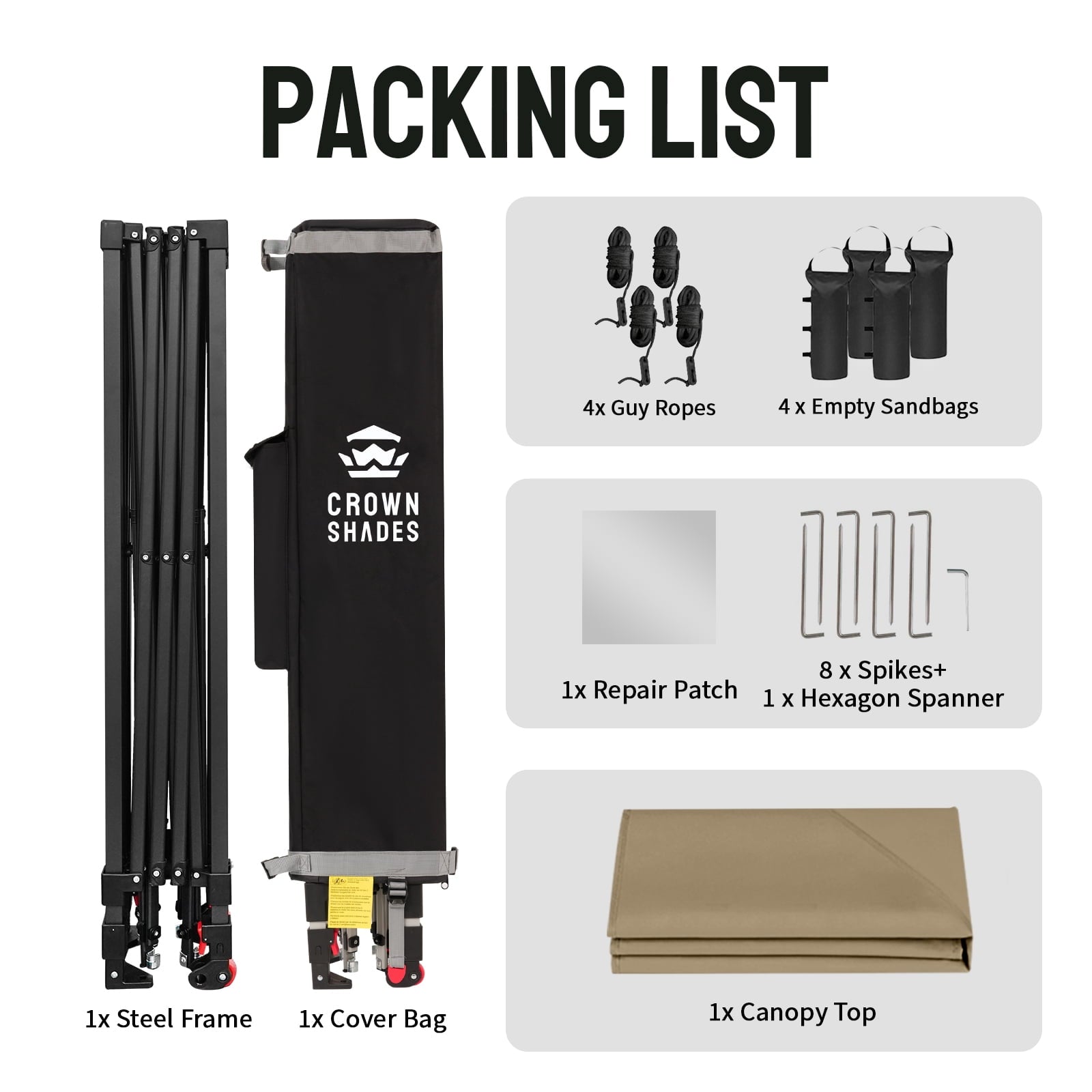 CROWN SHADES 10x10 Pop Up Canopy Patented Center Lock One Push Instant Outdoor Canopy Tent Grey